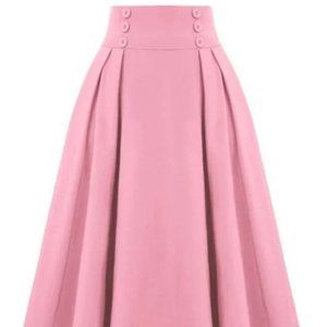 Pink Belle Poque midi skirt with pockets